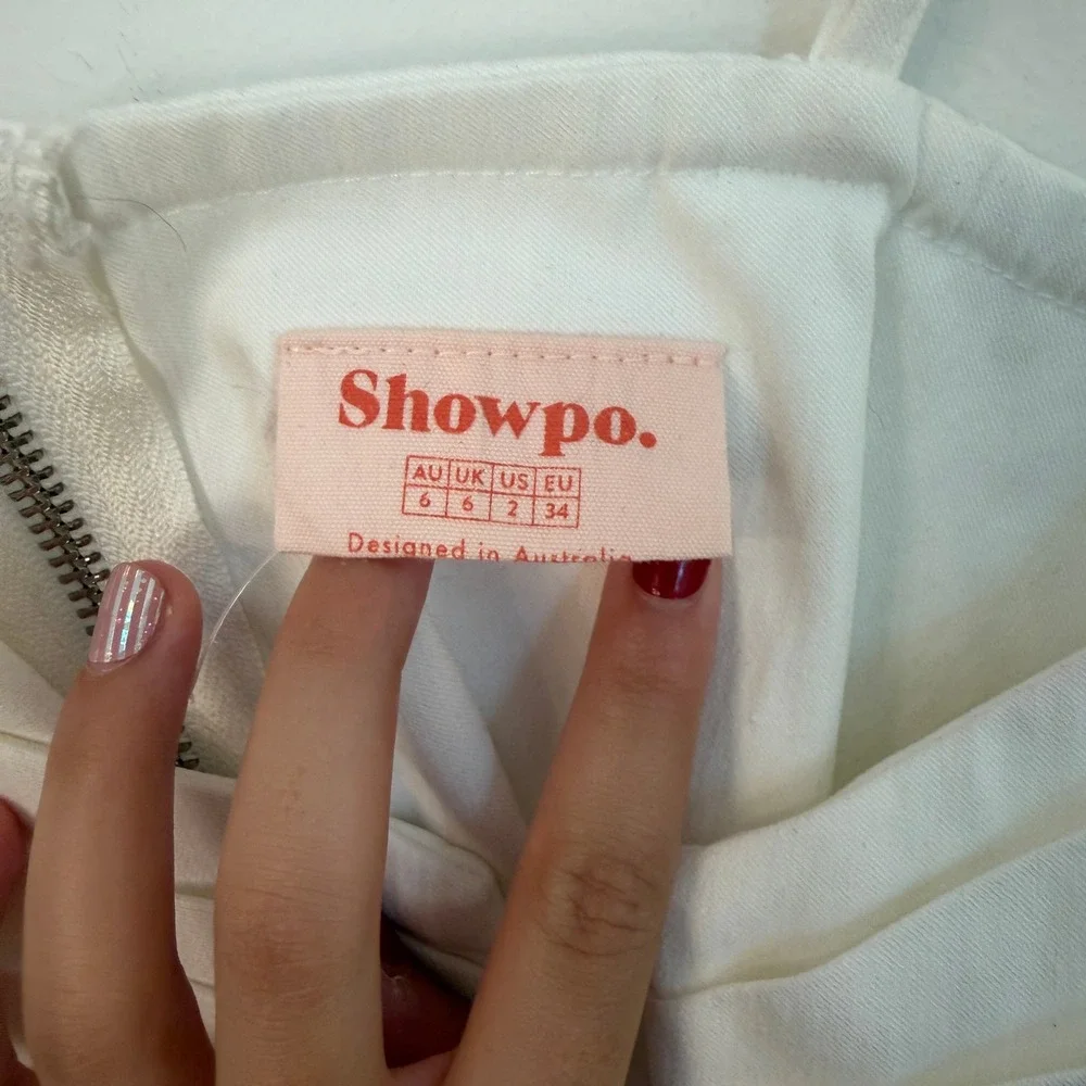 Showpo Ivory Ruched Corset Top Womens Size 2 Structured Bustier Cami Y2K Coastal